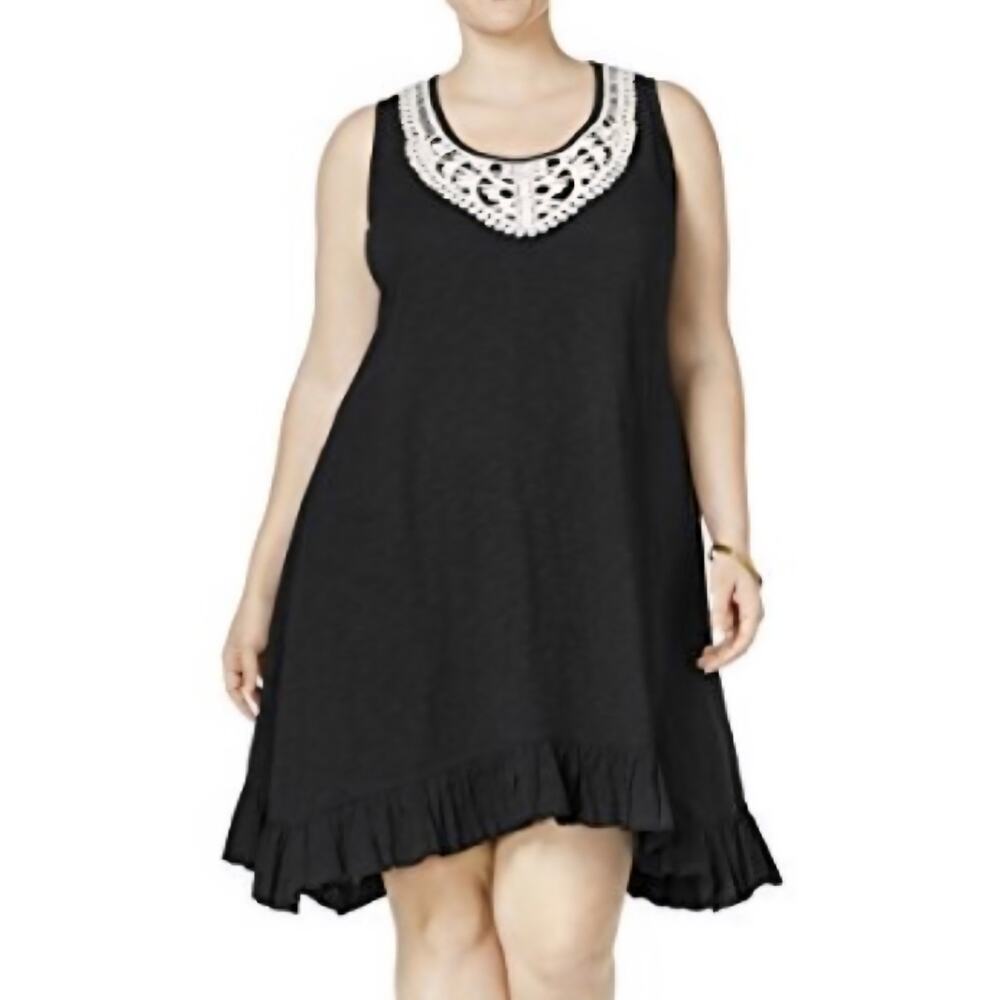 Style & Co New Women's Black Sleeveless Knee Length Cotton Dress Size Medium M